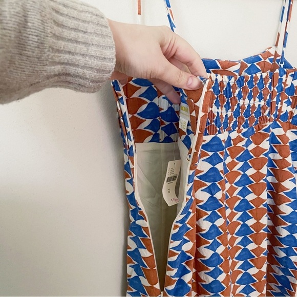 ❤️ NWT The Ophelia Sleeveless Linen Slim Mini Dress by Maeve Blue Floral Wave 12 - Picture 8 of 8